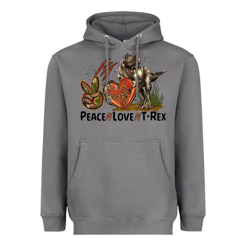 Peace Love T Rex Heavyweight Hoodie by LillyAllenDesigns | Teevron