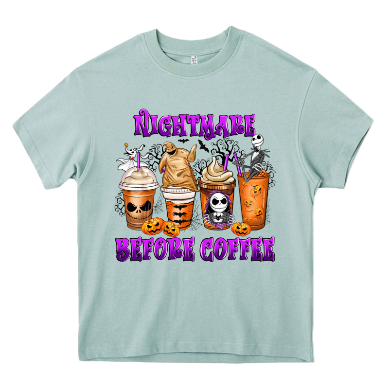 Nightmare Before Coffee Cups Heavy Core Tee by MaliasSmallBusiness | Teevron