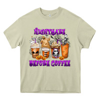 Mossy Nightmare Before Coffee Cups Heavy Core Tee - MaliasSmallBusiness
