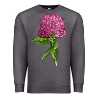 Charcoal Heather Red Clover Illustrations Premium Sweatshirt - LillyAllenDesigns