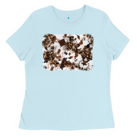Baby Blue cowhide leopard background Ladies Tee - RanaPortraitStore
