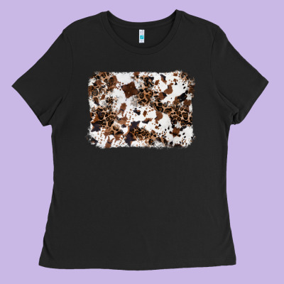 Cowhide Leopard Background Ladies Tee Designed By Ranaportraitstore