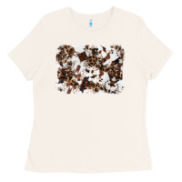 Bone cowhide leopard background Ladies Tee - RanaPortraitStore