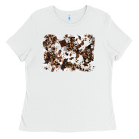 White cowhide leopard background Ladies Tee - RanaPortraitStore