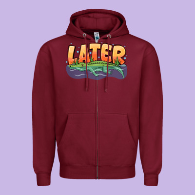 Later Zipper Hoodie Designed By Cowhidedigitalart