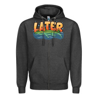 Charcoal Heather Later Zipper Hoodie - CowhideDigitalArt