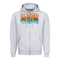 Heather Grey Later Zipper Hoodie - CowhideDigitalArt
