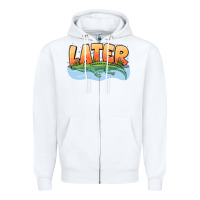 White Later Zipper Hoodie - CowhideDigitalArt