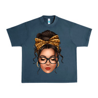 Midnight Navy caucasian leopard messy bun Urban Heavy Tee - texasbilliewilder