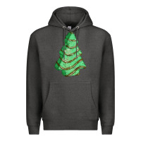 Charcoal Heather green christmas cake Premium Hoodie - FaDigitalArtStudio