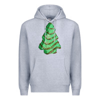 Heather Grey green christmas cake Premium Hoodie - FaDigitalArtStudio