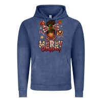 Vintage Denim merry christmas afro messy bun Vintage Hoodie - texasbilliewilder