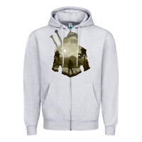 Heather Grey the witcher geralt hero sword companion minima list illusion art Zipper Hoodie - tuanDangUi