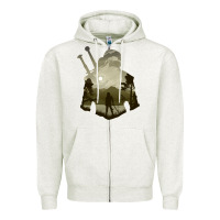 Oatmeal Heather the witcher geralt hero sword companion minima list illusion art Zipper Hoodie - tuanDangUi