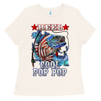 Bone reel cool pop pop american flag bass Ladies Tee - LillyAllenDesigns