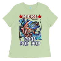 Matcha reel cool pop pop american flag bass Ladies Tee - LillyAllenDesigns