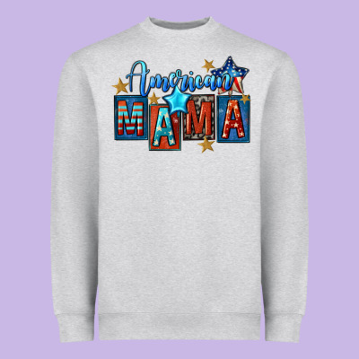 American Mama Mother's Day Heavyweight Sweatshirt Designed By Fadigitalartstudio