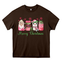 Chocolate Brown pink  merry christmas coffee Heavy Core Tee - JahusDesignShop