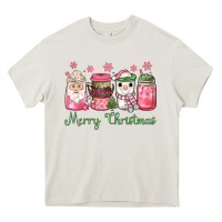 Cream pink  merry christmas coffee Heavy Core Tee - JahusDesignShop