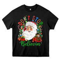 Black Don't stop believin' Heavy Core Tee - NancyCooperArtShop