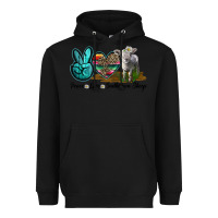 Black Peace Love Southdown Sheep Heavyweight Hoodie - LillyAllenDesigns