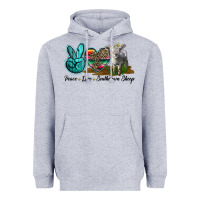 Heather Grey Peace Love Southdown Sheep Heavyweight Hoodie - LillyAllenDesigns