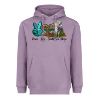 Lavender Peace Love Southdown Sheep Heavyweight Hoodie - LillyAllenDesigns