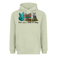 Matcha Peace Love Southdown Sheep Heavyweight Hoodie - LillyAllenDesigns
