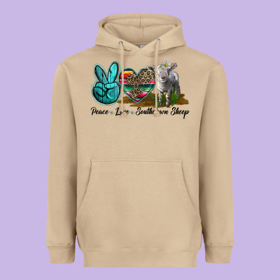 Peace Love Southdown Sheep Heavyweight Hoodie Designed By Lillyallendesigns