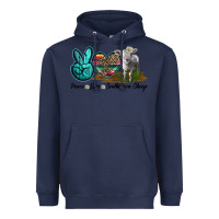 Navy Peace Love Southdown Sheep Heavyweight Hoodie - LillyAllenDesigns