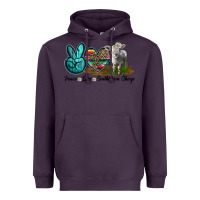 Plum Peace Love Southdown Sheep Heavyweight Hoodie - LillyAllenDesigns