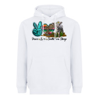 White Peace Love Southdown Sheep Heavyweight Hoodie - LillyAllenDesigns