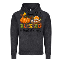 Vintage Black Thankful blessed and kind of a mess Vintage Hoodie - NancyCooperArtShop