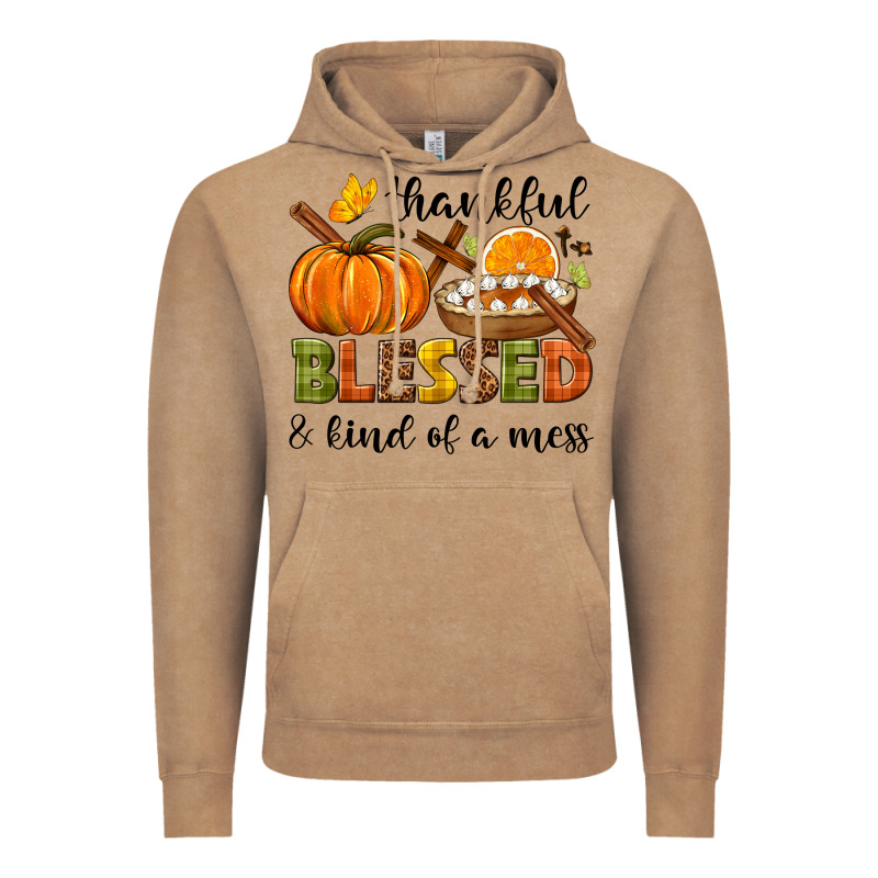 Thankful Blessed And Kind Of A Mess Vintage Hoodie by NancyCooperArtShop | Teevron