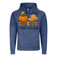 Vintage Denim Thankful blessed and kind of a mess Vintage Hoodie - NancyCooperArtShop