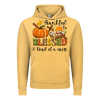 Vintage Mustard Thankful blessed and kind of a mess Vintage Hoodie - NancyCooperArtShop