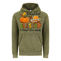 Vintage Olive Thankful blessed and kind of a mess Vintage Hoodie - NancyCooperArtShop