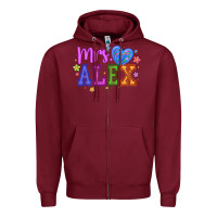 Burgundy mrs Zipper Hoodie - CowhideDigitalArt