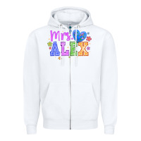 White mrs Zipper Hoodie - CowhideDigitalArt