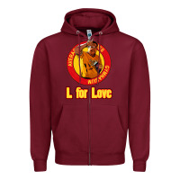 Burgundy l for love Zipper Hoodie - tuanDangUi