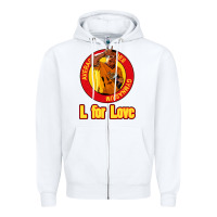 White l for love Zipper Hoodie - tuanDangUi