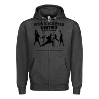 Charcoal Heather ass kickers united Zipper Hoodie - tuanDangUi