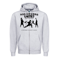 Heather Grey ass kickers united Zipper Hoodie - tuanDangUi