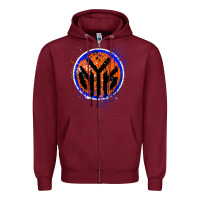 Burgundy nyk drip Zipper Hoodie - tuanDangUi