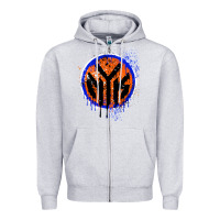 Heather Grey nyk drip Zipper Hoodie - tuanDangUi