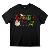 Black Daddy Claus Santa Christmas lights and holly Heavy Core Tee - NancyCooperArtShop