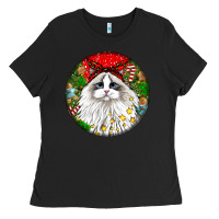 Black christmas ragdoll  cat Ladies Tee - LillyAllenDesigns