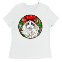 White christmas ragdoll  cat Ladies Tee - LillyAllenDesigns