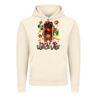 Vintage Artic santas favorite lunch lady afro messy bun Vintage Hoodie - texasbilliewilder
