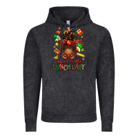 Vintage Black santas favorite lunch lady afro messy bun Vintage Hoodie - texasbilliewilder